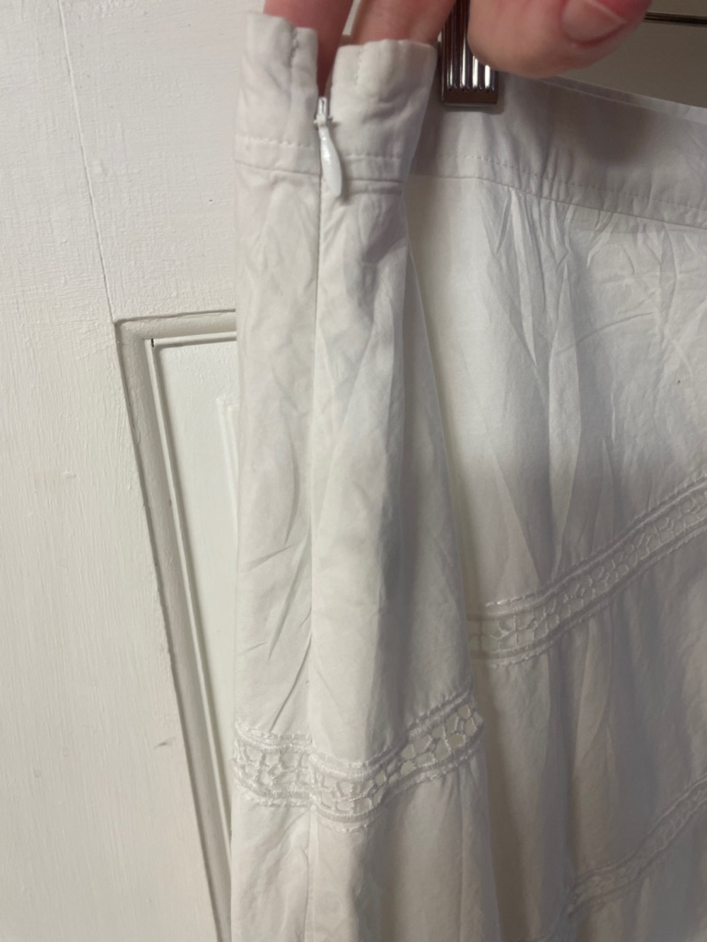 Vineyard Vines lined white cotton crochet design maxi skirt women’s size XL - Picture 8 of 14